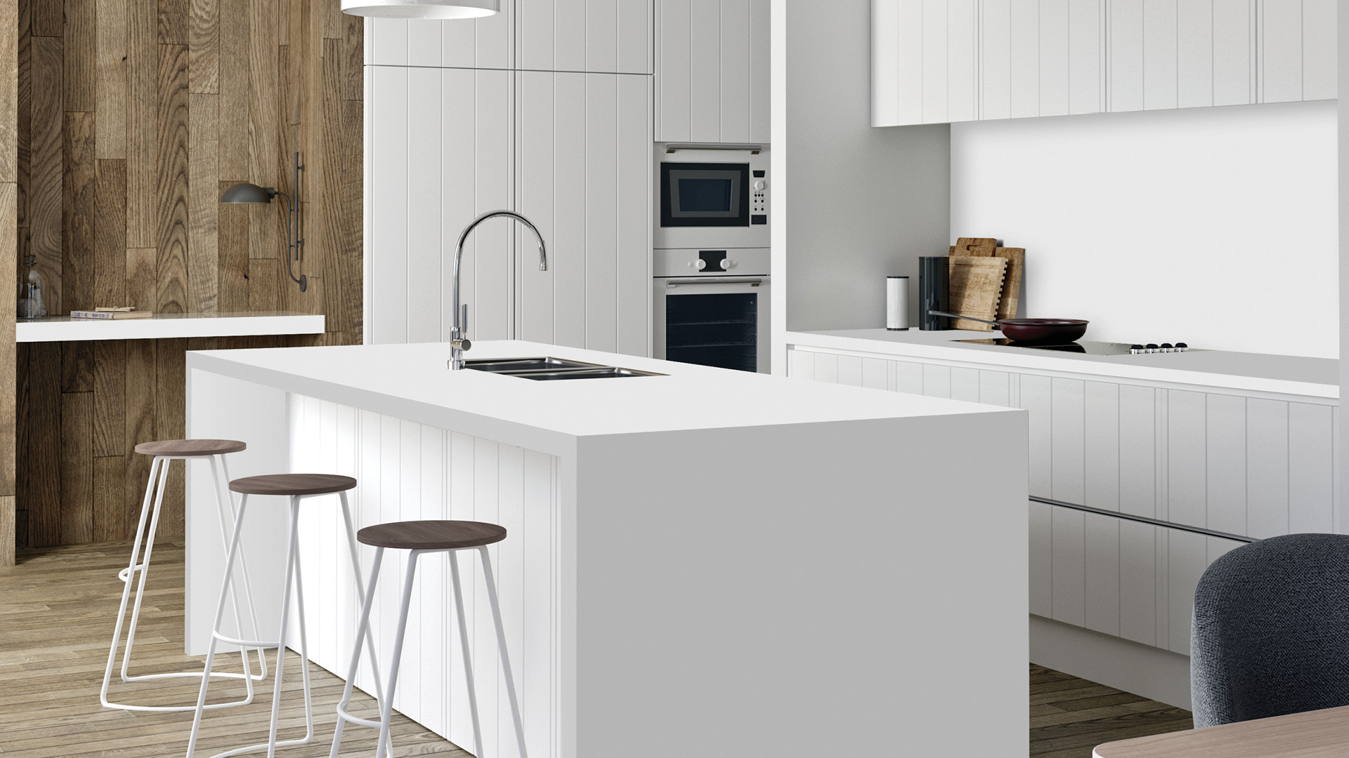 Avant White Quartz — kvarts töötasapind