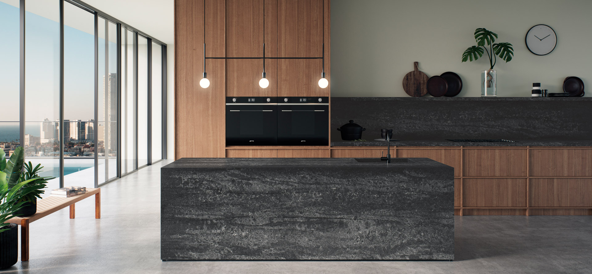 Caesarstone Black Tempal — kvarts töötasapind