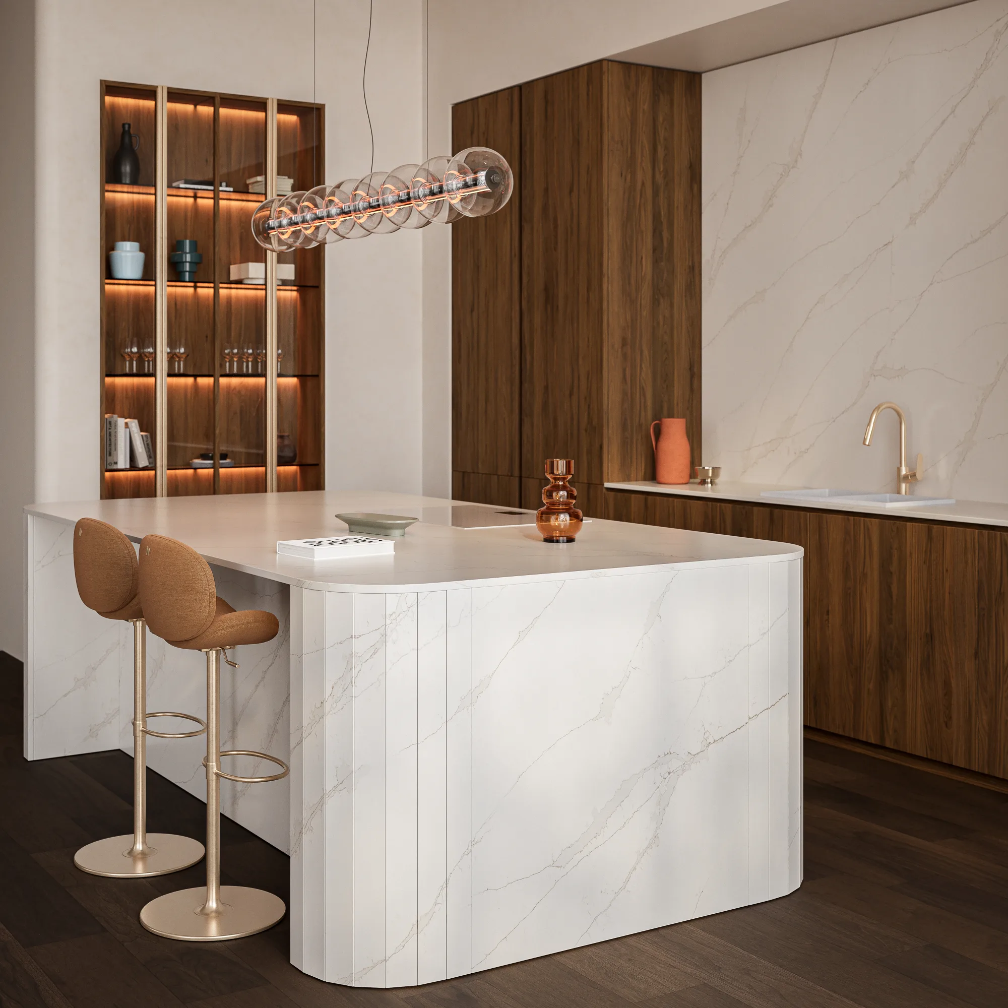 Technistone Calacatta Aurelia — kvarts töötasapind